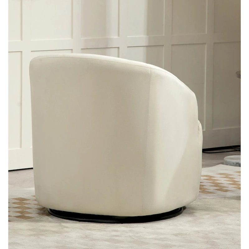 Fauteuil d'appoint pivotant moderne en velours