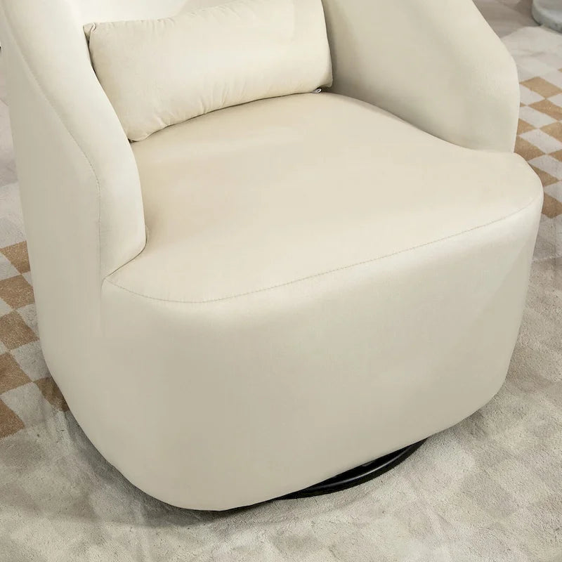 Fauteuil d'appoint pivotant moderne en velours
