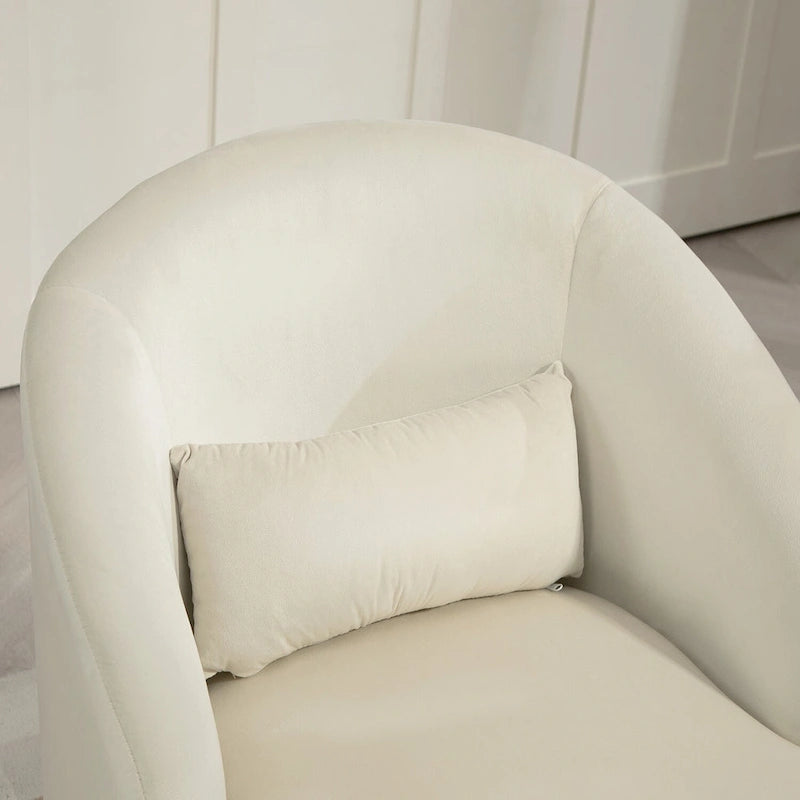 Fauteuil d'appoint pivotant moderne en velours