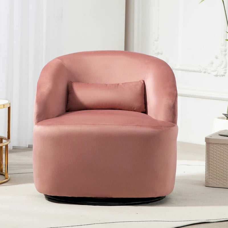 Fauteuil d'appoint pivotant moderne en velours