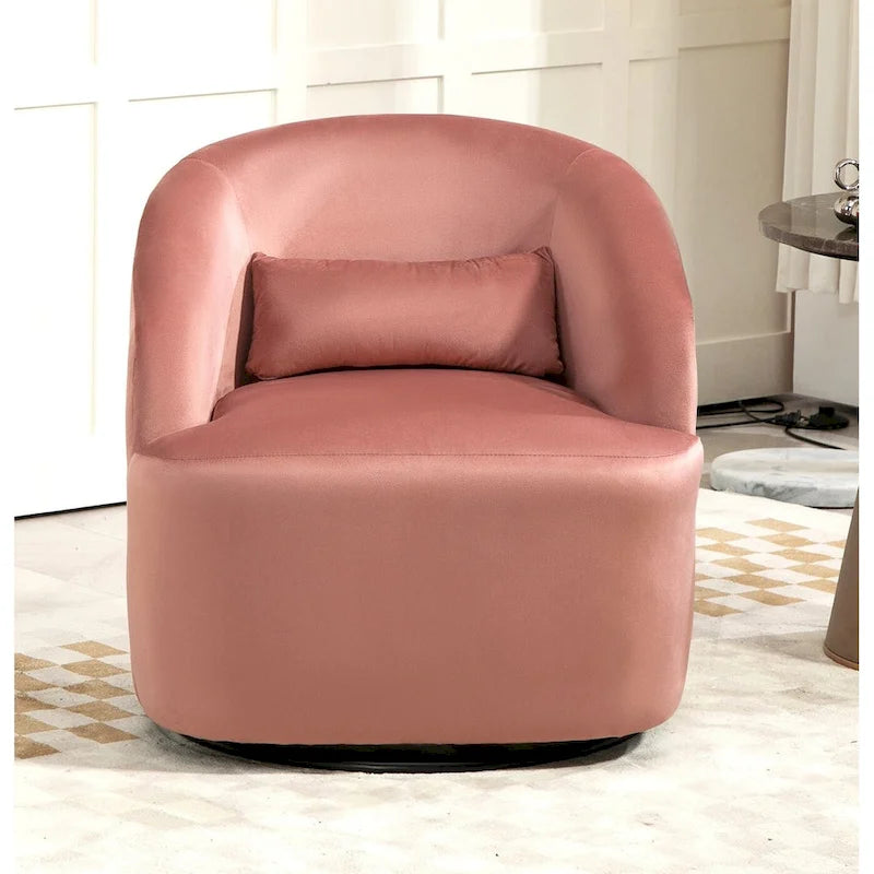 Fauteuil d'appoint pivotant moderne en velours