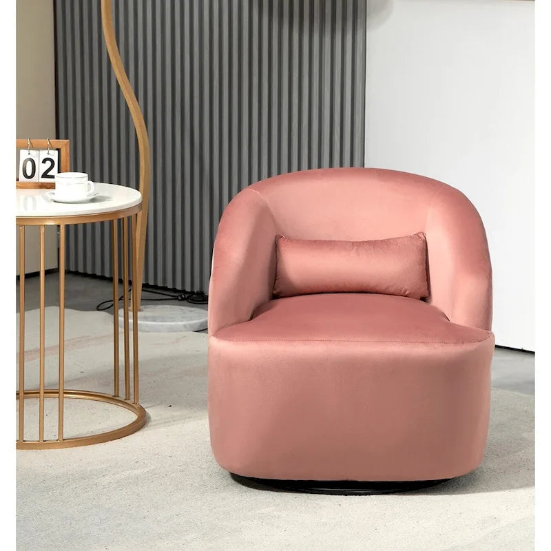 Fauteuil d'appoint pivotant moderne en velours