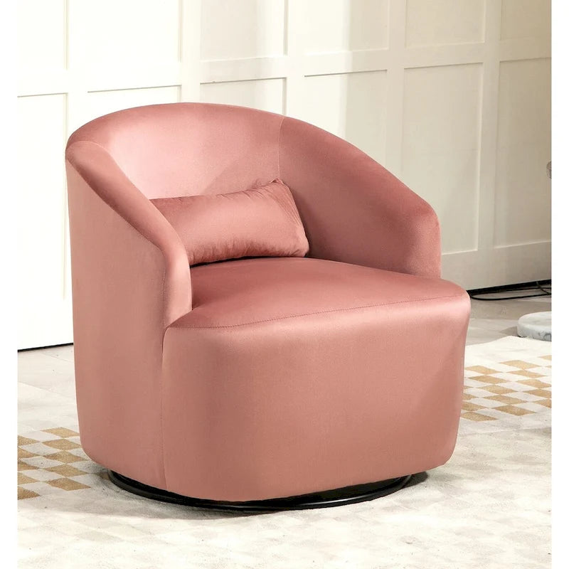 Fauteuil d'appoint pivotant moderne en velours