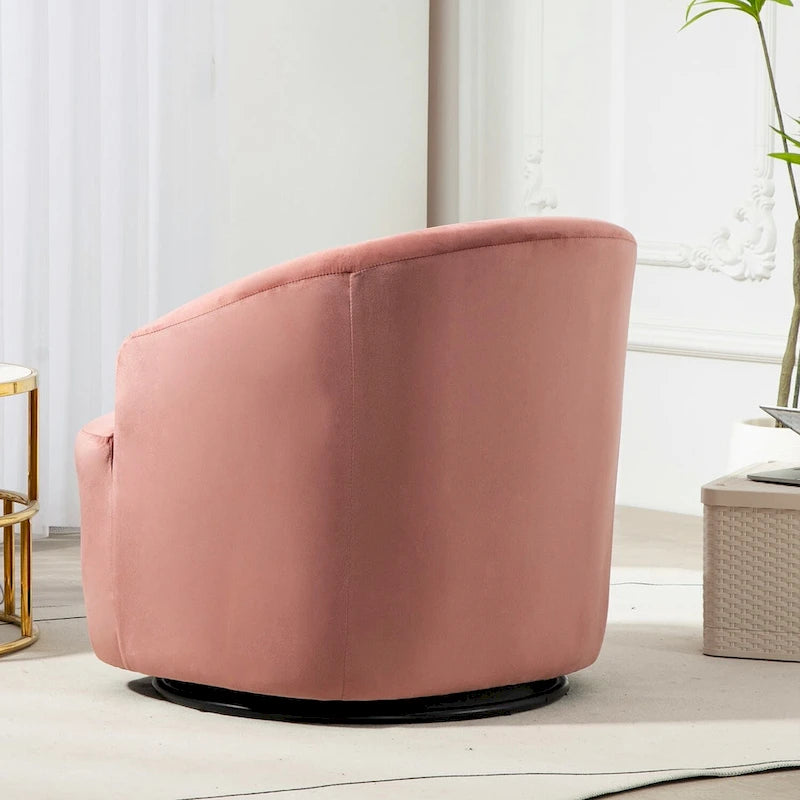 Fauteuil d'appoint pivotant moderne en velours