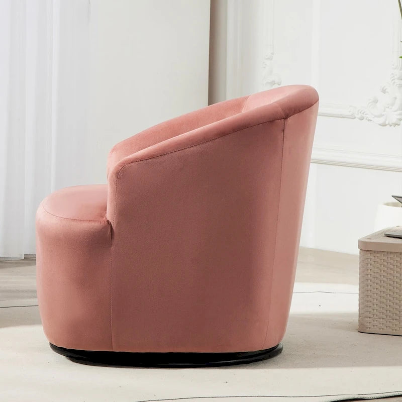 Fauteuil d'appoint pivotant moderne en velours