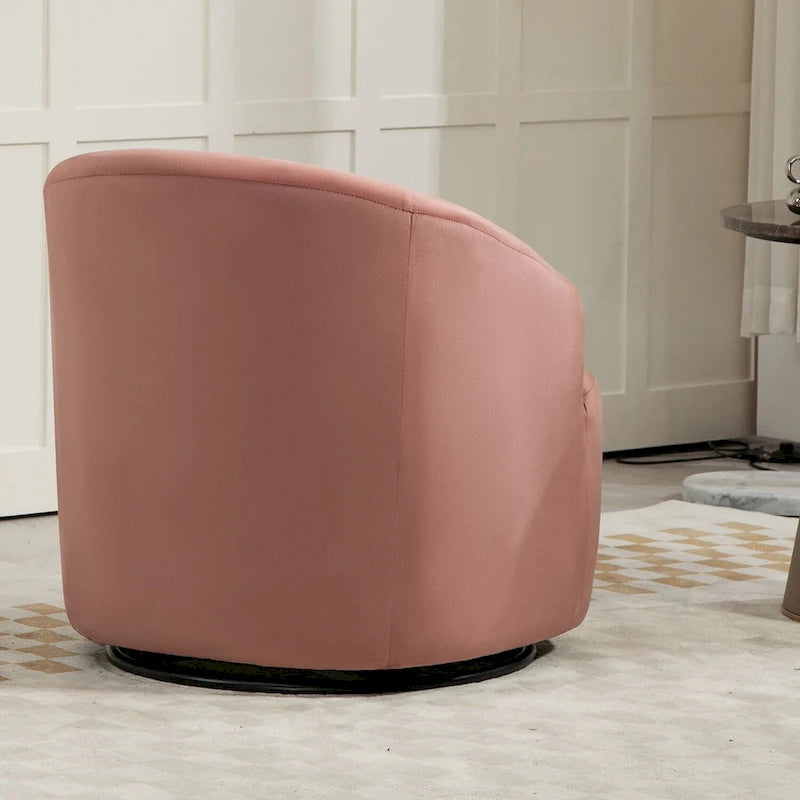Fauteuil d'appoint pivotant moderne en velours