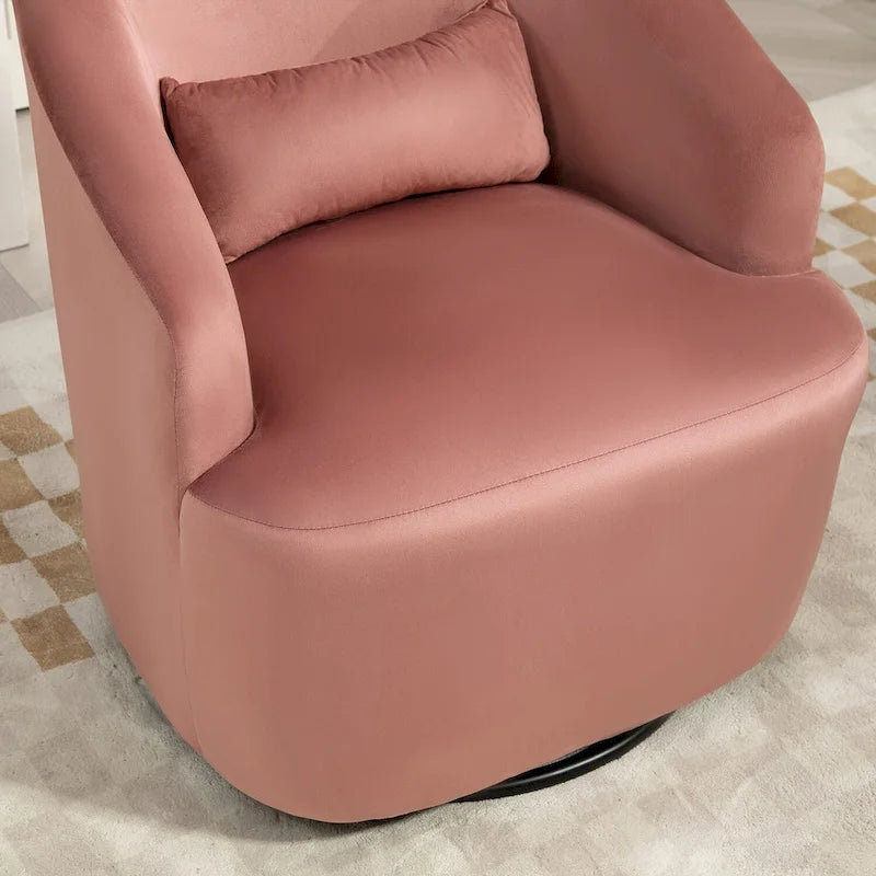 Fauteuil d'appoint pivotant moderne en velours