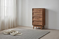 Commode à 4 tiroirs en bois, haute, pour chambre à coucher ou salon