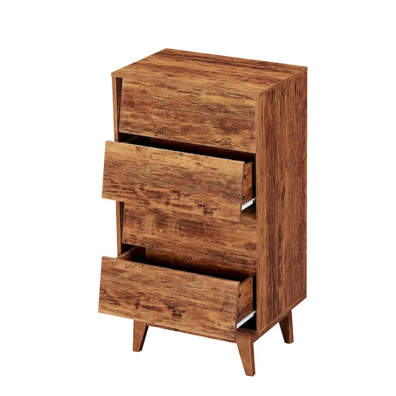 Commode à 4 tiroirs en bois, haute, pour chambre à coucher ou salon